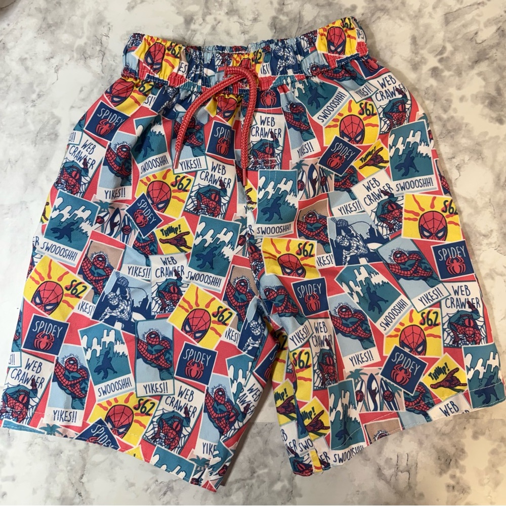 Boys' Spider-Man Marvel Comics Graphic Swim Shorts - Multicolor size 5T